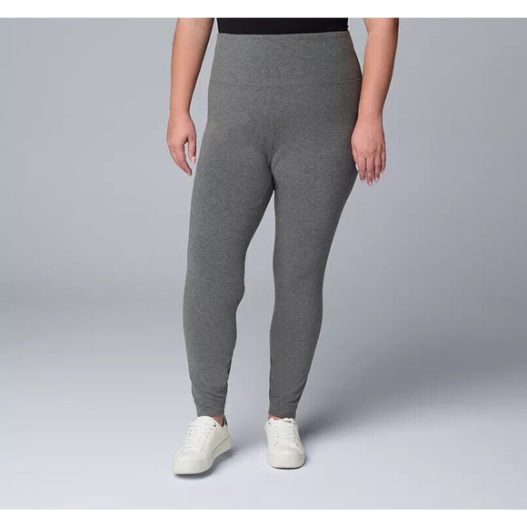 Plus Size Simply Vera Vera Wang Live-In High Rise Shaping Leggings Sz 1X Gray - Picture 1 of 6